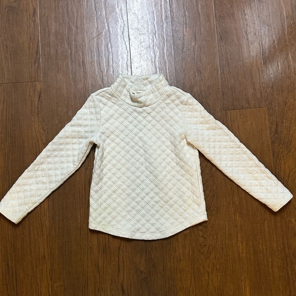 Girls Cream Quilted Long Sleeve Top